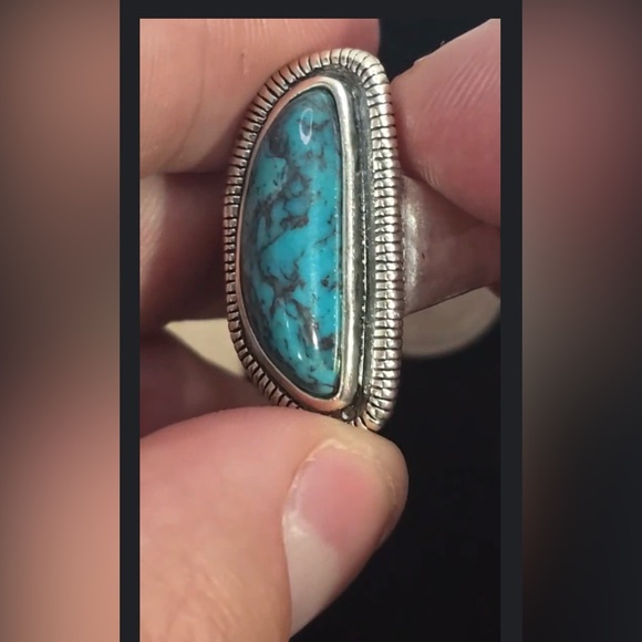 SILPADA .925 CN R3482 HTF Ripple Sterling Silver Ring w Genuine Turquoise Stone - Picture 12 of 12